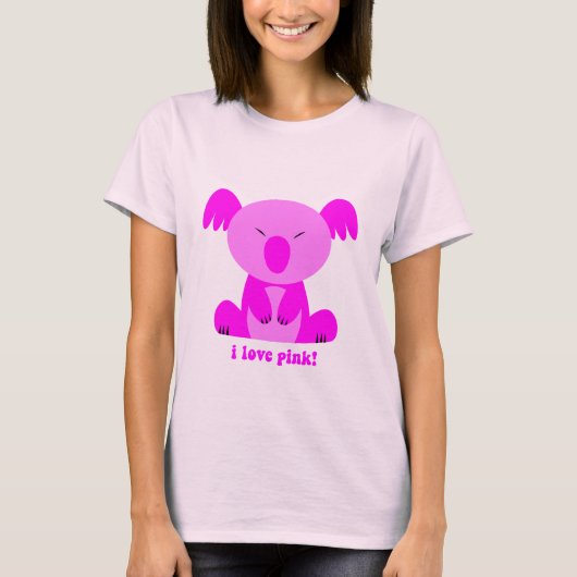私はピンクのコアラを愛します Tシャツ (正面)