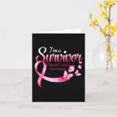 私はピンクのリと生き残った乳がん認識度 カード (黄色い花)