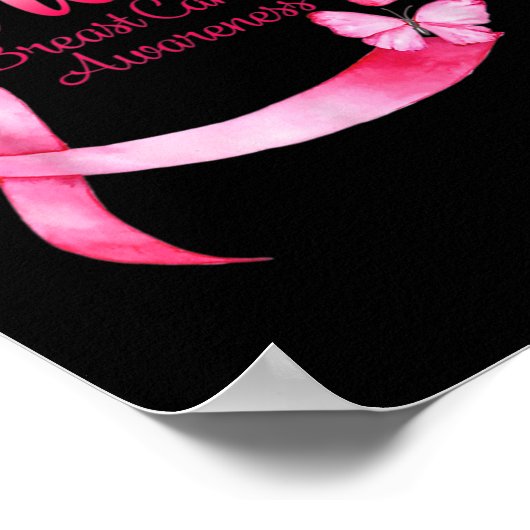 私はピンクのリと生き残った乳がん認識度 ポスター (角)