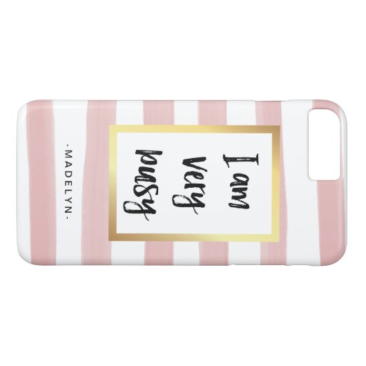 私はピンクの水彩画が金ゴールドと縞で飾る非常に忙しい|才です Case-Mate iPhoneケース (裏面(横))