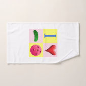 私はピンクの汗タオルとのPickleballのロゴを愛します ハンドタオル (ハンドタオル)