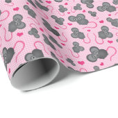 私はピンクの私のマウスパターンが大好き ラッピングペーパー (ロールコーナー)