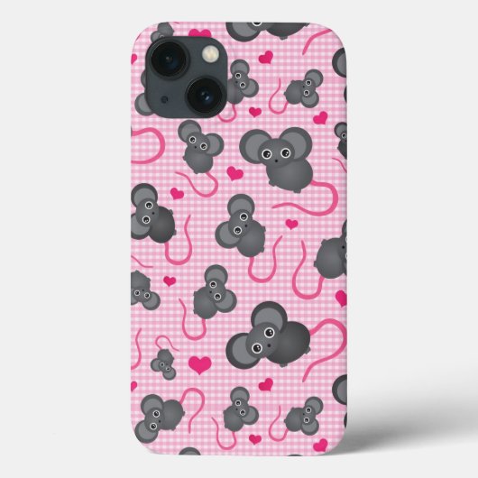 私はピンクの私のマウスパターンが大好き Case-Mate iPhoneケース (裏面)