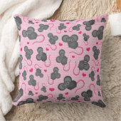 私はピンクの私のマウスパターンを愛します クッション (ブランケット)