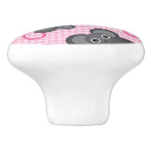 私はピンクの私のマウスパターンを愛します セラミックノブ (側面)