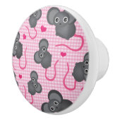 私はピンクの私のマウスパターンを愛します セラミックノブ (右)