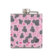 私はピンクの私のマウスパターンを愛します フラスク (裏面)