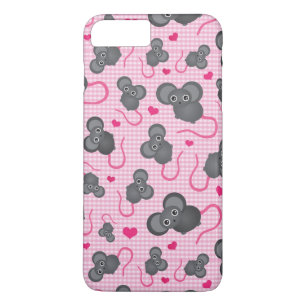 私はピンクの私のマウスパターンを愛します iPhone 8 PLUS/7 PLUSケース