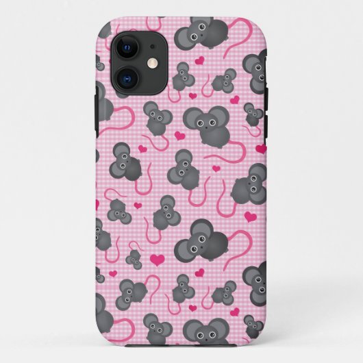 私はピンクの私のマウスパターンを愛します Case-Mate iPhoneケース (裏面)