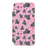 私はピンクの私のマウスパターンを愛します INCIPIO iPhoneウォレットケース (フォリオ 正面)