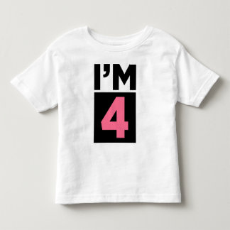 私はピンクの4番目の誕生日シャツ4枚 トドラーTシャツ