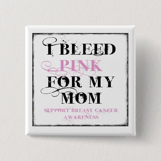 私はピンクを出血させます 缶バッジ (正面)