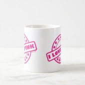 私はピンクを愛します コーヒーマグカップ (中央)