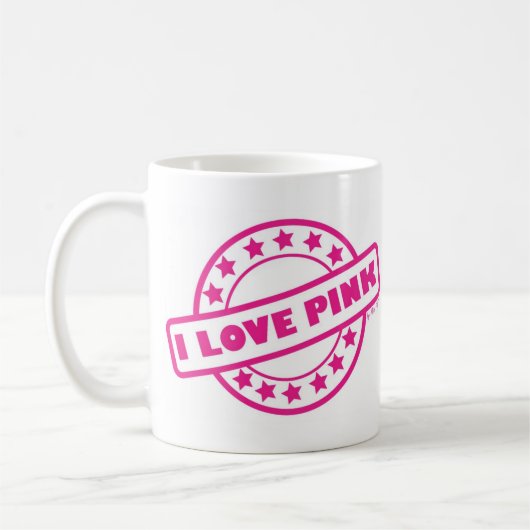 私はピンクを愛します コーヒーマグカップ (左)