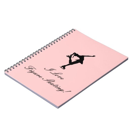 私はピンクフィギュアスケートのノートを愛します ノートブック (左側)