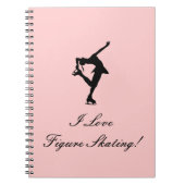 私はピンクフィギュアスケートのノートを愛します ノートブック (正面)