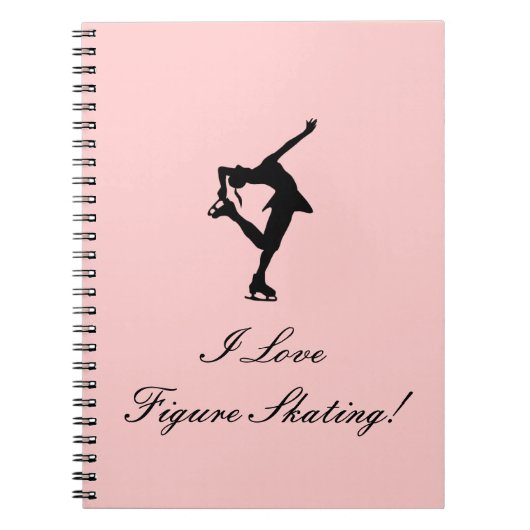 私はピンクフィギュアスケートのノートを愛します ノートブック (正面)