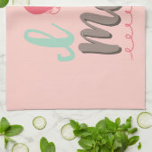 私はピンク色の母が大好かわいらしきだ キッチンタオル (折り畳み)