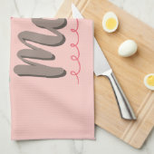 私はピンク色の母が大好かわいらしきだ キッチンタオル (四つ折り)