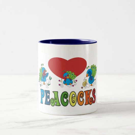 私はピーコックが大好き ツートーンマグカップ (中央)