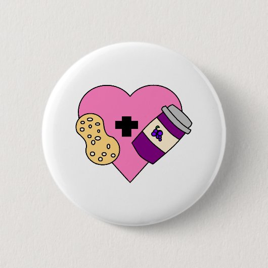 私はピーナッツバターおよびゼリーを愛します 缶バッジ (正面)