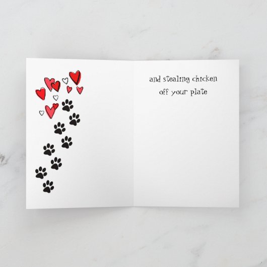 私はピーナッツバターのダックスフントよりもっと愛します カード (内部)