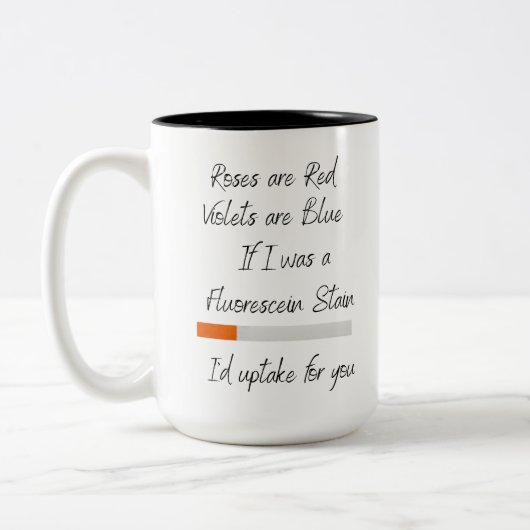 私はフもしルオレセイン染色だった  ツートーンマグカップ (左)