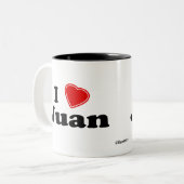 私はファンを愛します ツートーンマグカップ (正面左)