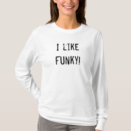 私はファンキーおもしろいおもしろいカッコいい引用文 Tシャツ (正面)