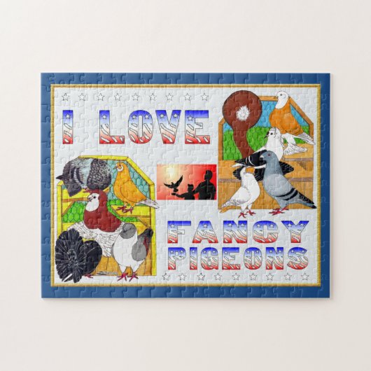 私はファンシーなハトを愛します! ジグソーパズル (横)
