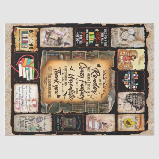 私はファンタジーに住んでいるという意味の読者熱狂するだ 薄葉紙 (正面)