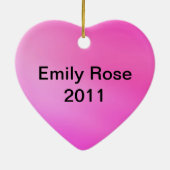 私はフィギュアスケートのオーナメント-ピンクのハート--を愛します セラミックオーナメント (裏面)