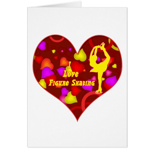 私はフィギュアスケートのレトロのデザインのハートを愛します (正面)