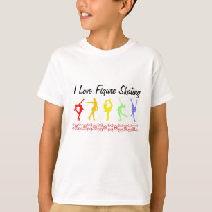 私はフィギュアスケートの女の子の虹を愛します Tシャツ