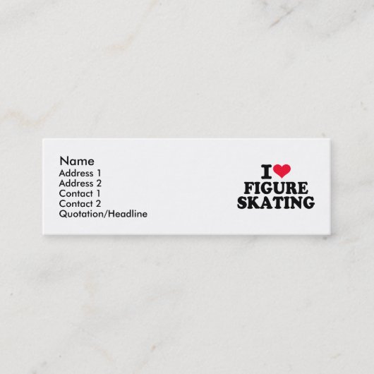 私はフィギュアスケートを愛します スキニー名刺 (正面)