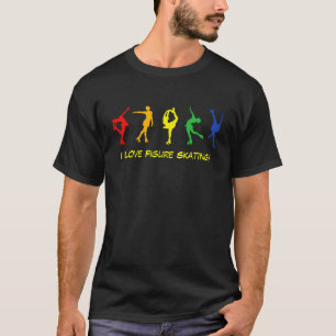 私はフィギュアスケート-虹のスケート選手--を愛します Tシャツ