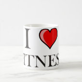 私はフィットネスを愛します コーヒーマグカップ (中央)