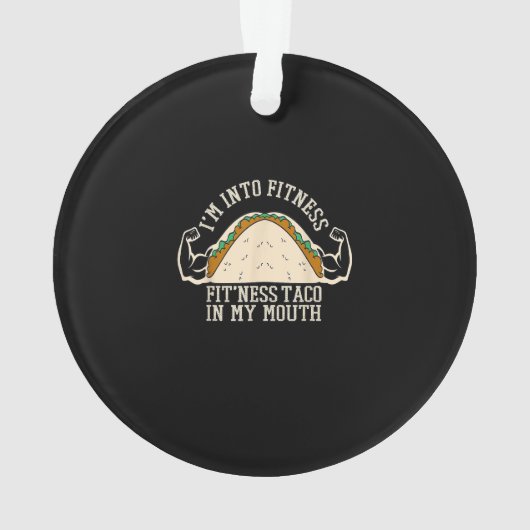 私はフィットネスタコジムおもしろいメキシコ料理の恋人に入っている オーナメント (裏面)