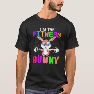 私はフィットネスバニーイースターデイラビットファミリーマット Tシャツ