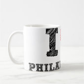 私はフィラデルヒィアを愛します コーヒーマグカップ (左)