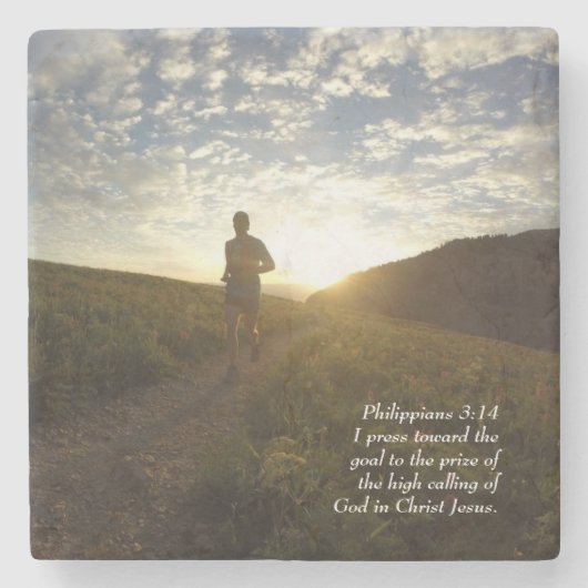 私はフィリピゴールに向かってプレス3:14聖なる書物、 経典 ストーンコースター (正面)