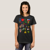 私はフィリピンが大好き手描きランドマーク国旗と Tシャツ (正面フル)