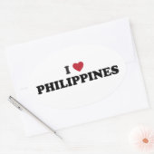 私はフィリピンが大好き 楕円形シール (封筒)