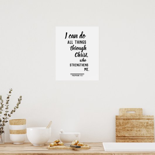 私はフィリピンのキリストで全てのことを行うことができる4:13 ポスター (キッチン)