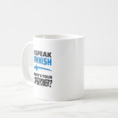 私はフィンランドを話します-あなたの超出力は何ですか。 コーヒーマグカップ (正面左)