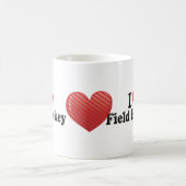 私はフィールドホッケーを愛します コーヒーマグカップ (中央)