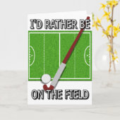 私はフィールド(ホッケー)に居たい カード (黄色い花)