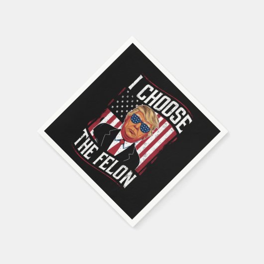 私はフェロンおもしろいトランプ米国選挙を選ぶ スタンダードカクテルナプキン (角)