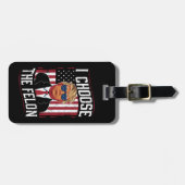 私はフェロンおもしろいトランプ米国選挙を選ぶ ラゲッジタグ (正面横)