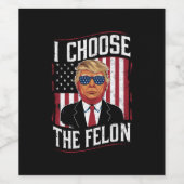 私はフェロンおもしろいトランプ米国選挙を選ぶ ワインラベル (シングルラベル)